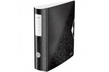 Leitz Classeur a Levier A4 Active, Dos Arrondi 82mm, Fixation elastique, Polyfoam Leger, WOW, Noir, 11060095