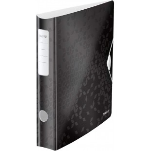Leitz Classeur a  Levier A4 Active, Noir, Dos Arrondi 65mm, Fixation elastique, Polyfoam Leger, WOW, 11070195