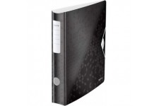 Leitz Classeur a  Levier A4 Active, Noir, Dos Arrondi 65mm, Fixation elastique, Polyfoam Leger, WOW, 11070195