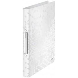 Leitz Classeur 4 Anneaux, Capacite 190 Feuilles, WOW, Dos 25 mm, 42580001 - A4, Blanc