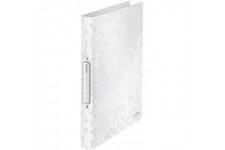 Leitz Classeur 4 Anneaux, Capacite 190 Feuilles, WOW, Dos 25 mm, 42580001 - A4, Blanc