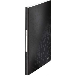 Leitz Reliure Protege-Documents A4, 40 Pochettes, Capacite 80 Feuilles, Pochettes Transparentes, Noir, WOW, 46320095