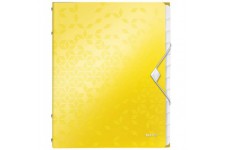 Leitz Trieur A4, Contient jusqu'a  200 Feuilles, Index Integre a  12 Onglets, Fermeture elastique, Jaune, WOW, 46340016