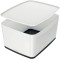 Leitz Boite de Rangement 18 Litres avec Couvercle, Waterproof, Blanc/Noir