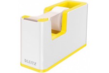 Leitz Devidoir, Base Lourde avec Ruban Adhesif, WOW, Blanc Perle/Jaune