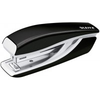 Leitz Mini-Agrafeuse, Capacite 10 Feuilles, Corps en Metal Ergonomique, Agrafes Incluses, WOW, 55281095 - Noir
