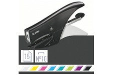 Leitz Pince Agrafeuse, Capacite 15 Feuilles, Corps en Metal Ergonomique, Agrafes Incluses, WOW, 55312095 - Noir