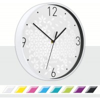 Leitz WOW Horloge Murale Quartz, Ideale pour le Bureau, la Cuisine, le Salon et la Salle de Bains, 29 cm - Blanche