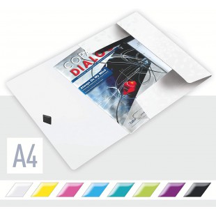 Leitz Chemise 3 Rabats, Contient jusqu'a  150 Feuilles A4, Fermeture elastique, Plastique souple, Blanc, WOW, 45990001