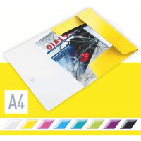 Leitz Chemise 3 Rabats, Contient jusqu'a  150 Feuilles A4, Fermeture elastique, Plastique souple, Jaune, WOW
