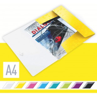 Leitz Chemise 3 Rabats, Contient jusqu'a  150 Feuilles A4, Fermeture elastique, Plastique souple, Jaune, WOW