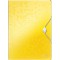 Leitz Chemise 3 Rabats, Contient jusqu'a  150 Feuilles A4, Fermeture elastique, Plastique souple, Jaune, WOW