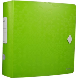 Leitz Classeur a  Levier A4 Active, Dos Arrondi 82mm, Fixation elastique, Polyfoam Leger, WOW, Vert, 11060054
