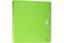 Leitz Classeur a  Levier A4 Active, Dos Arrondi 65mm, Fixation elastique, Polyfoam Leger, WOW, Vert, 11070054