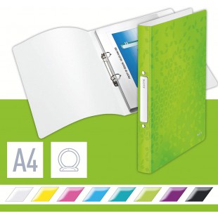 Leitz Classeur A4 2 anneaux - Capacite jusqu'a  190 feuilles - Dos de 25 mm - Vert - 42570054