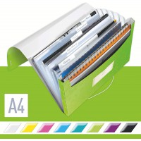 Leitz Pochette de Classement A4, Contient jusqu'a  250 Feuilles A4, Fermeture elastique, Plastique souple, Vert, WOW, 45890054