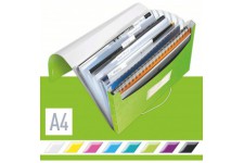 Leitz Pochette de Classement A4, Contient jusqu'a  250 Feuilles A4, Fermeture elastique, Plastique souple, Vert, WOW, 45890054