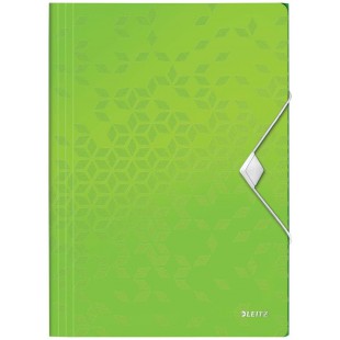 Leitz Chemise 3 Rabats, Contient jusqu'a  150 Feuilles A4, Fermeture elastique, Plastique souple, Vert, WOW, 45990054