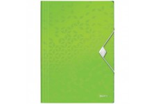 Leitz Chemise 3 Rabats, Contient jusqu'a  150 Feuilles A4, Fermeture elastique, Plastique souple, Vert, WOW, 45990054