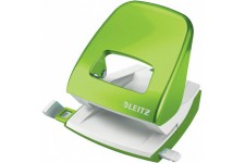 Leitz Perforateur, 30 Feuilles, Reglette de Guidage avec Marquages des Formats, Metal, WOW, Vert, 50081054