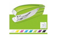 Leitz Agrafeuse, Capacite 30 Feuilles, Corps en Metal Ergonomique, Agrafes Incluses, WOW, Vert, 50951054