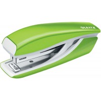 Leitz Mini Agrafeuse, Capacite 10 Feuilles, Corps en Metal Ergonomique, Agrafes Incluses, WOW, Vert, 55022054