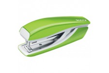 Leitz Mini Agrafeuse, Capacite 10 Feuilles, Corps en Metal Ergonomique, Agrafes Incluses, WOW, Vert, 55022054