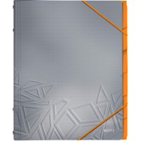 Leitz Trieur A4 avec 6 compartiments, Contient jusqu'a  200 Feuilles, Index Integre a  6 Onglets, Fermeture elastique, Gris, Urb