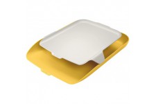 Leitz Corbeille a  Courrier A4 avec Organiseur de Bureau, Cosy, Jaune, 52590019