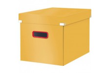 Leitz Click & Store - Grande Boite de Rangement Pliable avec Couvercle, Carton Solide, Maison / Bureau, Gamme Cosy, Jaune, 53470