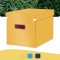 Leitz Click & Store - Grande Boite de Rangement Pliable avec Couvercle, Carton Solide, Maison / Bureau, Gamme Cosy, Jaune, 53470