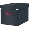 Leitz Click & Store - Grande Boite de Rangement Pliable avec Couvercle, Carton Solide, Maison / Bureau, Gamme Cosy, Gris, 534700