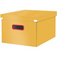 Leitz Click & Store - Boite de Rangement Pliable avec Couvercle, Carton Solide, Format A4, Maison / Bureau, Gamme Cosy, Jaune, 5