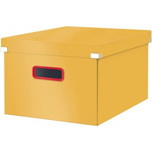 Leitz Click & Store - Boite de Rangement Pliable avec Couvercle, Carton Solide, Format A4, Maison / Bureau, Gamme Cosy, Jaune, 5