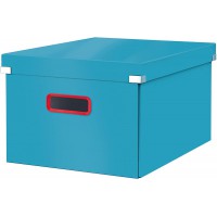 Leitz Click & Store - Boite de Rangement Pliable avec Couvercle, Carton Solide, Format A4, Maison / Bureau, Gamme Cosy, Bleu, 53
