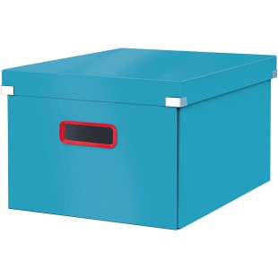 Leitz Click & Store - Boite de Rangement Pliable avec Couvercle, Carton Solide, Format A4, Maison / Bureau, Gamme Cosy, Bleu, 53