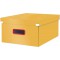 Leitz Click & Store - Boite de Rangement Pliable avec Couvercle, Carton Solide, Format A3, Maison / Bureau, Gamme Cosy, Jaune, 5