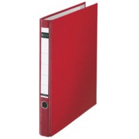 LEITZ - Classeur a anneaux plastique, format A4, rouge, mecanisme 2 anneaux en D, largeur de dos: 35