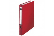 LEITZ - Classeur a anneaux plastique, format A4, rouge, mecanisme 2 anneaux en D, largeur de dos: 35