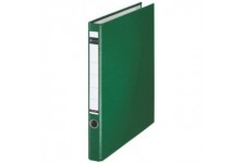 LEITZ - Classeur a  anneaux en plastique, format A4, vert, mecanisme 2 anneaux en D, largeur du dos: