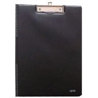 LEITZ - Ecritoire porte-blocs a  couverture, format A4, film transparent PP, noir, couverture en cart