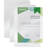 Leitz, chemise-coin en PVC souple premium, A4, transparent, boite de 100, 41530203