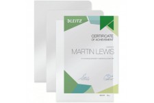 Leitz, chemise-coin en PVC souple premium, A4, transparent, boite de 100, 41530203