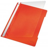 Lot de 25 : LEITZ 41910045 - Dossiers PVC mecanismo pla¡stico con tarjetero (caja 25 ud.) DIN A4 color naranja