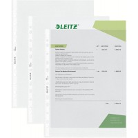 Leitz Quality, Pochettes Plastique Perforees A4, Matiere Grainee Mate, Ouverture sur le haut, Polypropylene 85 Microns, Lot de 1