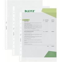 Esselte leitz lot de pochettes perforees transparentes en polypropylene standard format a4 graine