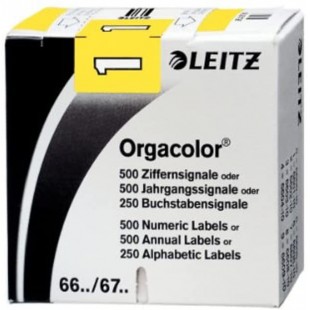 LEITZ 66011000 Orgacolor Nombre etiquettes 1 Lot de 500 jaune