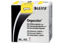 LEITZ 66011000 Orgacolor Nombre etiquettes 1 Lot de 500 jaune