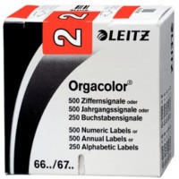 LEITZ Orgacolor 66021000 Nombre Carte"5,1 cm Lot de 500 Rouge