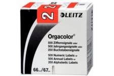 LEITZ Orgacolor 66021000 Nombre Carte"5,1 cm Lot de 500 Rouge